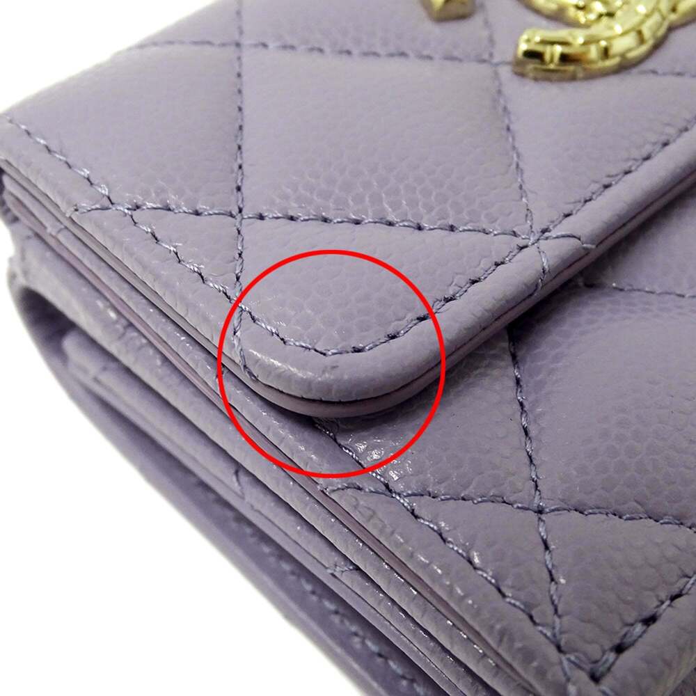 CHANEL Purple Caviar Leather Wallet - Picture 11 of 12